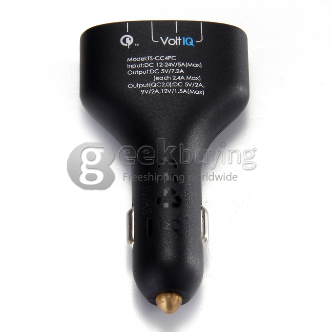 [Spain Stock][Qualcomm Certified] Tronsmart Quick Charge 2.0 54W 4 Ports car charger the world`s most powerful car charger for Samsung Galaxy S6,S6 Edge,Note 4,Note Edge/ Google Nexus 6/ Sony Xperia Z4,Z3/ HTC One M9,One M8/ Xiaomi Mi3,Mi4,Mi Note/ A