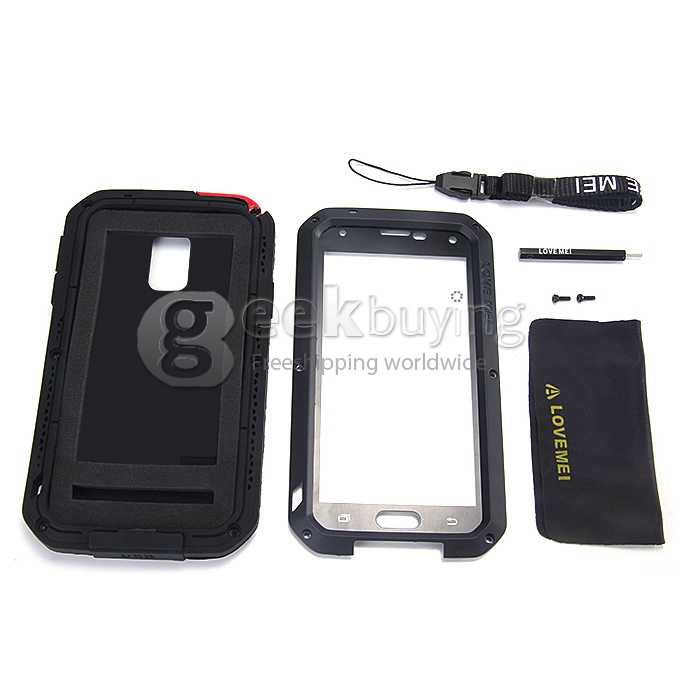 [France Stock]LOVE MEI Weather/Dirt/Shockproof Protective Case for Samsung Galaxy s5 i9600 - Black