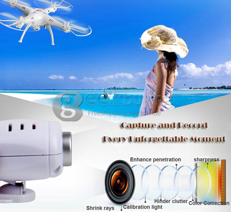Syma X5SW Explorers 2 Wifi Headless Mode FPV RC Quadcopter 0.3MP Camera 2.4GHz 6-axis 360 Degree Eversion RTF - White