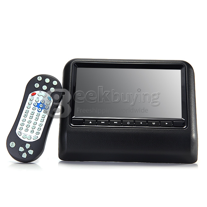 XD9901 9 Inch Digital HD LCD Bracket Car Headrest Monitor CD Games FM DVD Remote Controller Game Pad Function - Black