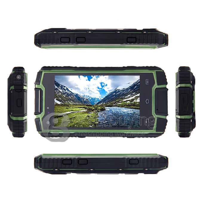 DIGOOR DG1 Plus IP68 Rugged Phone 4.0inch Android 4.4 MTK6582 Quad Core 1.3GHz 1GB 8GB 5.0MP Walkie Talkie Miracast - Green