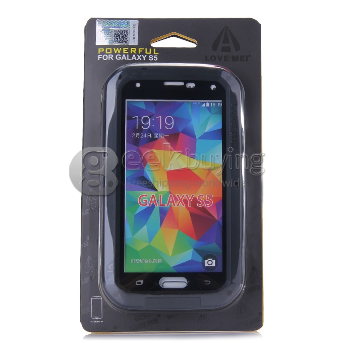 [France Stock]LOVE MEI Weather/Dirt/Shockproof Protective Case for Samsung Galaxy s5 i9600 - Black