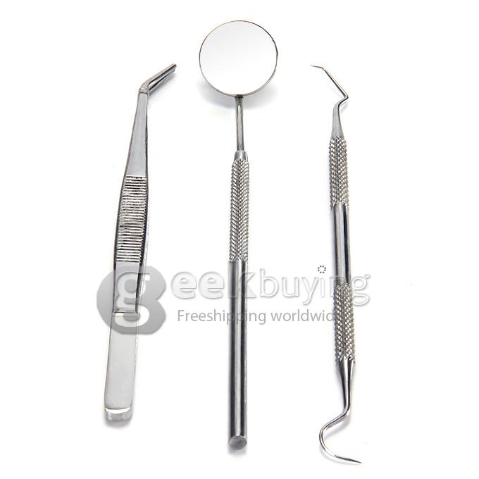 Stainless Steel Dental Instruments Mouth Mirror Explorer Plier Kit for Oral Care