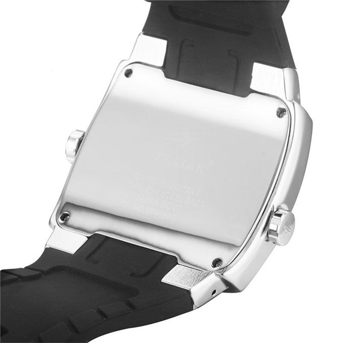 WH277 Speatak Fashion Men Quartz Wrist Watch Large Dial Dual Movements With Calendar Display - Black