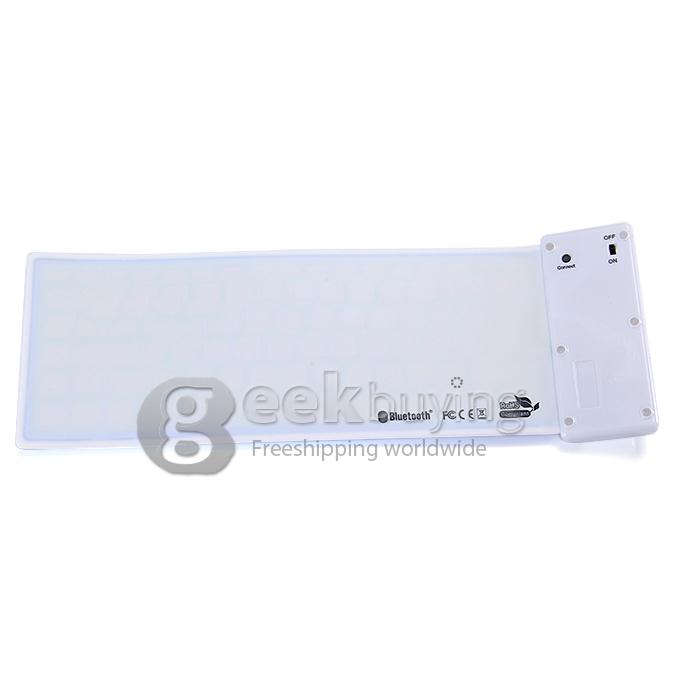 WP002 Foldable Wireless Bluetooth 2.0 Keyboard Portable Chocolate Mini Keyboard for PC Tablet Laptop - Black