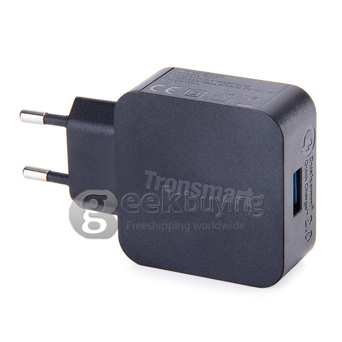 Tronsmart Quick Charge 2.0 18W AC Home Wall Travel USB Charger Fast Charger for Galaxy S6/S6 Edge, Note 4/Edge, Google Nexus 6, HTC M9, Xperia Z3/Z2 , Sharp Aquos Pad/Zeta,Xiaomi - EU Plug