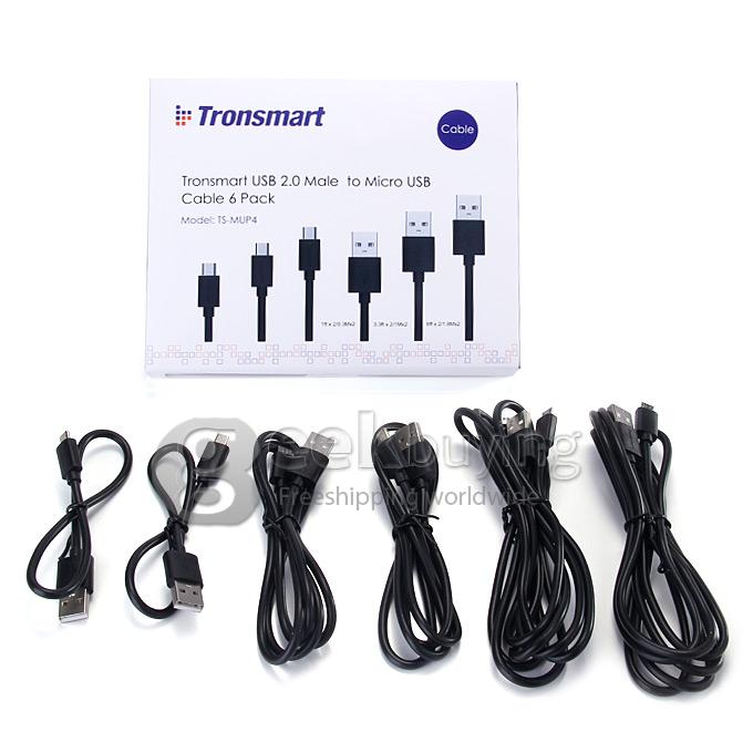 [Spain Stock] Tronsmart [6 Pack]1ft*2 & 3ft*2 & 6ft*2 Micro USB Cables High Speed USB 2.0 Male to Micro USB Sync/Charging Cables
