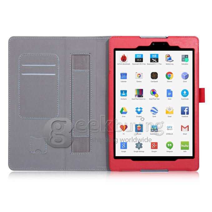 Foldable Cards Carried PU Leather Cover Case For Google Asus Nexus 9 Tablet PC - Red