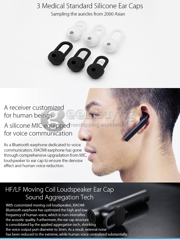 [Wholesale]10pcs Original XIAOMI MI Bluetooth  Stereo Headset Wireless BT4.1 Stereo Earphone for iPhone Galaxy Mobile Phones - Black