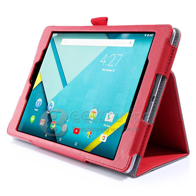 Foldable Cards Carried PU Leather Cover Case For Google Asus Nexus 9 Tablet PC - Red