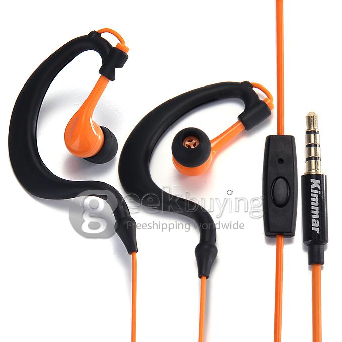 Kimmar KM-R02 3.5mm Plug Sweatproof Stereo Headphone Compatible With iPhone/iPod/other Devices - Orange