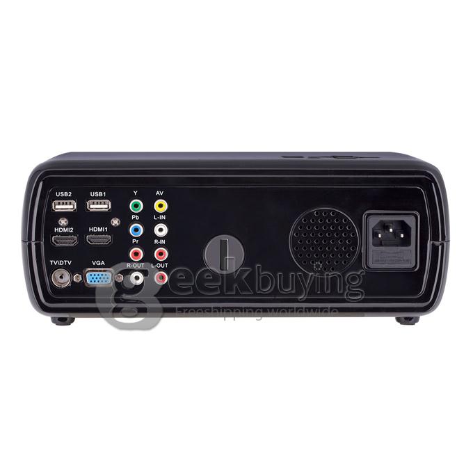 UHAPPY U20 Mini LED Multimedia Projector Portable Projector 60Lux 1080P AV/VGA/USB/SD/HDMI Input For iPhone/iPad - White