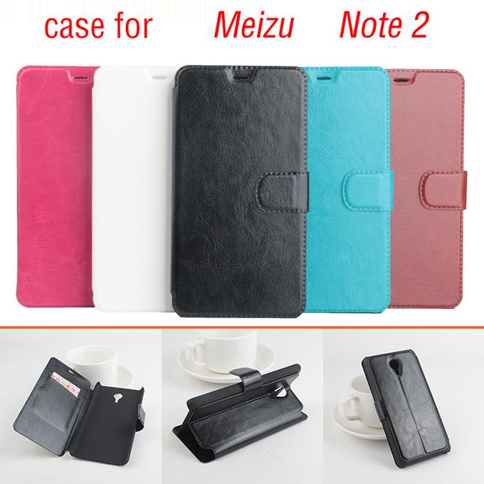 Protective Hard Cover Flip Stand Leather Case for MEIZU M2 NOTE (MEILAN NOTE 2) - Black
