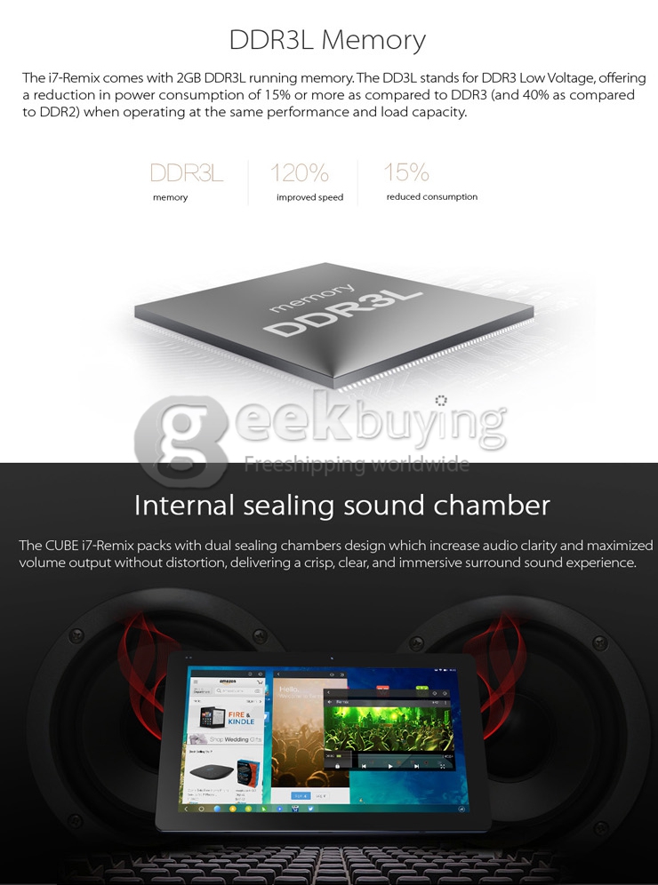 CUBE i7 Remix 11.6 Inch Remix OS 1.0 Tablet PC 2GB/32GB Intel Z3735F Quad Core 1.8GHz with Google Play Store GPS Bluetooth WiFi OTG - Black+Blue