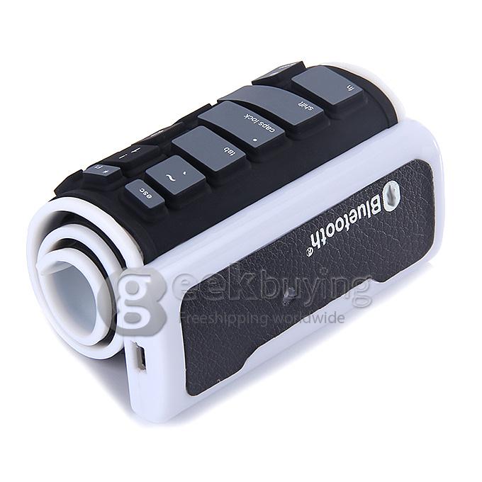 WP002 Foldable Wireless Bluetooth 2.0 Keyboard Portable Chocolate Mini Keyboard for PC Tablet Laptop - Black