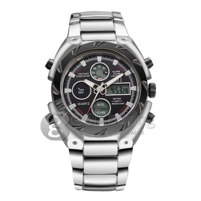 YR WH424 ASJ Multi-function Electronic Men Quartz Sports Watch With LCD Date And Time Display - Black