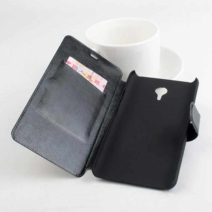 Protective Hard Cover Flip Stand Leather Case for MEIZU M2 NOTE (MEILAN NOTE 2) - Black