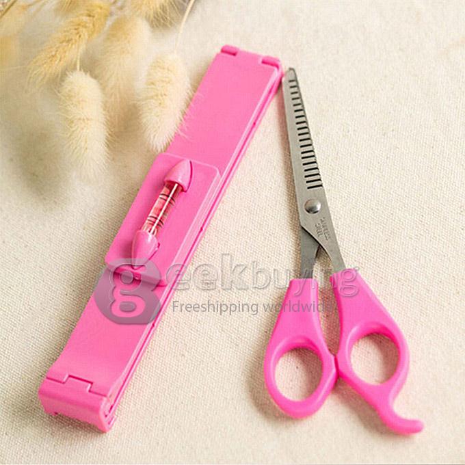 New Fashion DIY Professional Bangs Hair Cutting Tools Trim Comb Hair Trimmer Set With Scissors - Pink