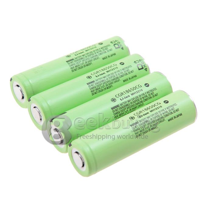 Panasonic Super Max 3.7V 3400mAh Rechargeable 18650 Li-ion Battery w/Protection Circuit(4 PCS)- Grass Green