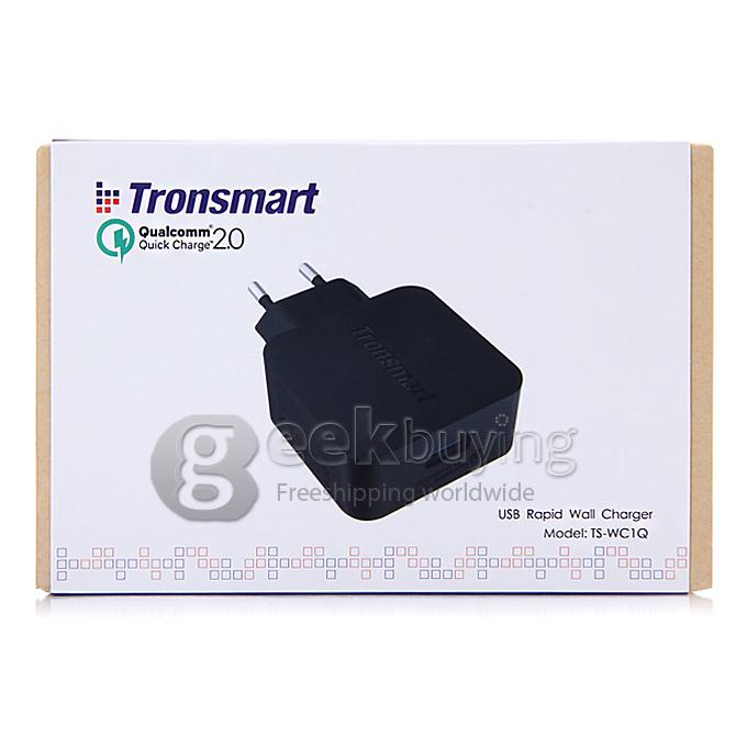 [Spain Stock] Tronsmart Quick Charge 2.0 18W AC Home Wall Travel USB Charger Fast Charger for Galaxy S6/S6 Edge, Note 4/Edge, Google Nexus 6, HTC M9, Xperia Z3/Z2 , Sharp Aquos Pad/Zeta,Xiaomi - EU Plug