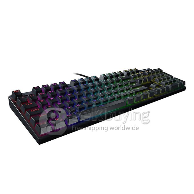 Lenovo MK300 RGB Colorful 104 Keys Mechanical Keyboard - Black