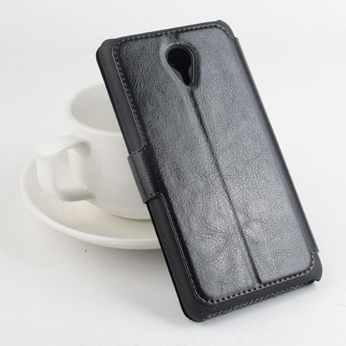 Protective Hard Cover Flip Stand Leather Case for MEIZU M2 NOTE (MEILAN NOTE 2) - Black