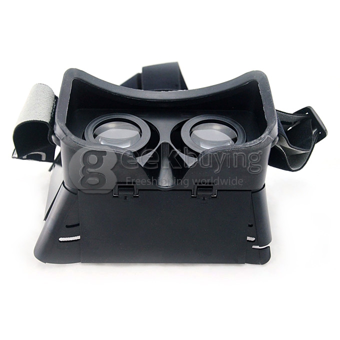 Head Mount 3D Immersive Virtual Reality VR Headset FOV70 Video Game Cardboard IPD & Focus Adjustable for 4-6 inches Smartphones - Black