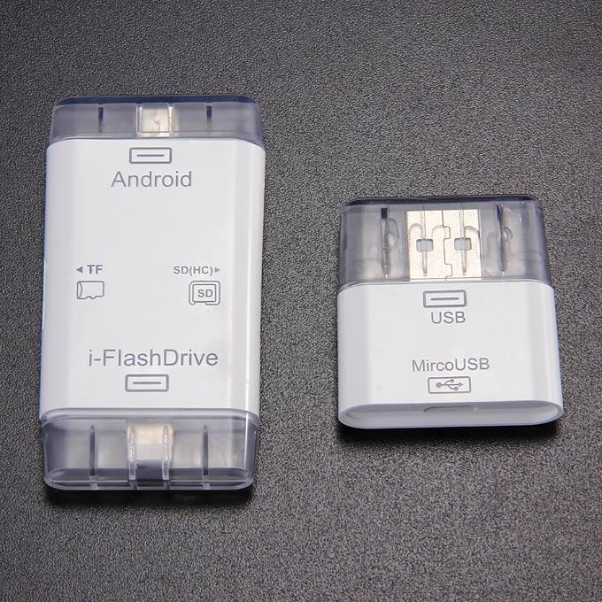 i-Flash Device HD Flash Drive With Micro USB 2.0 Adapter For Android/ IOS / PC - White