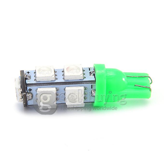 T10-5050-9SMD T10 3W 100-Lumen 9x5050 SMD LED Car Light Bulb Fog/Parking/Reading Lamp(2-Pack/DC 12V) - Green