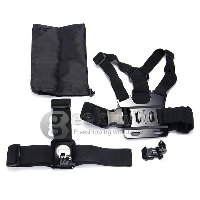 Head Strap Mount + Chest Harness for GoPro HD Hero 4 3+ 3 2 GoPro Accessories