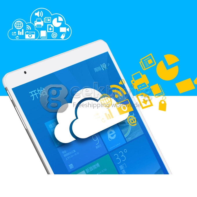 Teclast X89 Dual OS Android 4.4 & Windows 8.1 Tablet PC 2GB/32GB Intel Z3735F Quad Core 1.83GHz 7.9 Inch 2048*1536 IPS Retina Bluetooth HDMI OTG WiFi - White+Silver