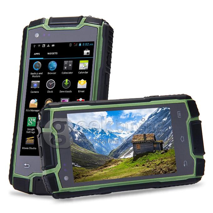 DIGOOR DG1 Plus IP68 Rugged Phone 4.0inch Android 4.4 MTK6582 Quad Core 1.3GHz 1GB 8GB 5.0MP Walkie Talkie Miracast - Green