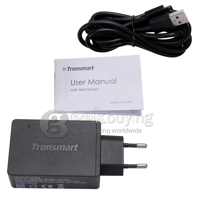 [Spain Stock] Qualcomm Certified Tronsmart Premium Design Quick Charge 2.0 42W 3 Ports Wall Charger for Samsung/Sony/HTC