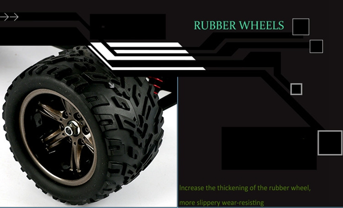 9116 1/12 Brushed RC Monster Truck 2.4GHz 38KM/H High Speed 2WD RTR - Red