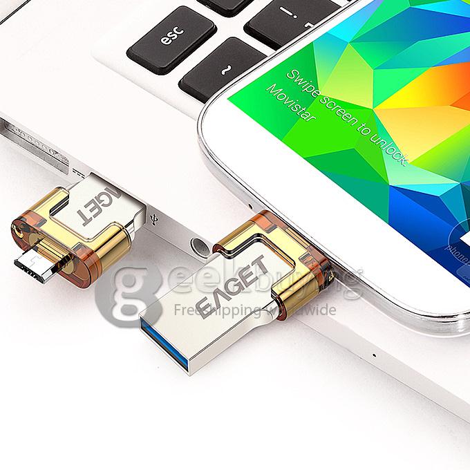 EAGET V80 Portable USB 3.0 32GB U Disk High Speed Mobile Flash Drives - Silver