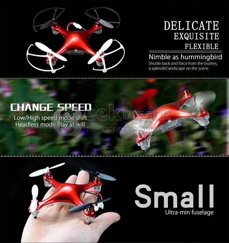 CG022 Mini RC Quadcopter 2.4G 6 Axis Gryo Headless Mode One Key To Roll 3D Flip LED RTF Aircraft With Latest Circuit Board - White