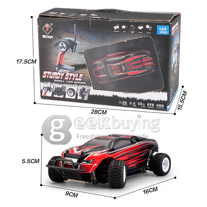 WLtoys P939 RC Racing Car 1/28 2.4G 30KM/H RTR 4WD Brushed Off Road Vehicle - Red+Black
