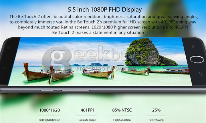 Ulefone Be Touch 2 5.5inch FHD 4G LTE Smartphone Android 5.1 3GB 16GB 64bit MTK6752 Octa Core 1.7 GHz 13.0MP - Silk White