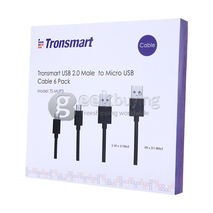 Tronsmart [6 Pack] 3ft*3 & 6ft*3 Micro USB Cables High Speed USB 2.0 Male to Micro USB Sync/Charging Cables