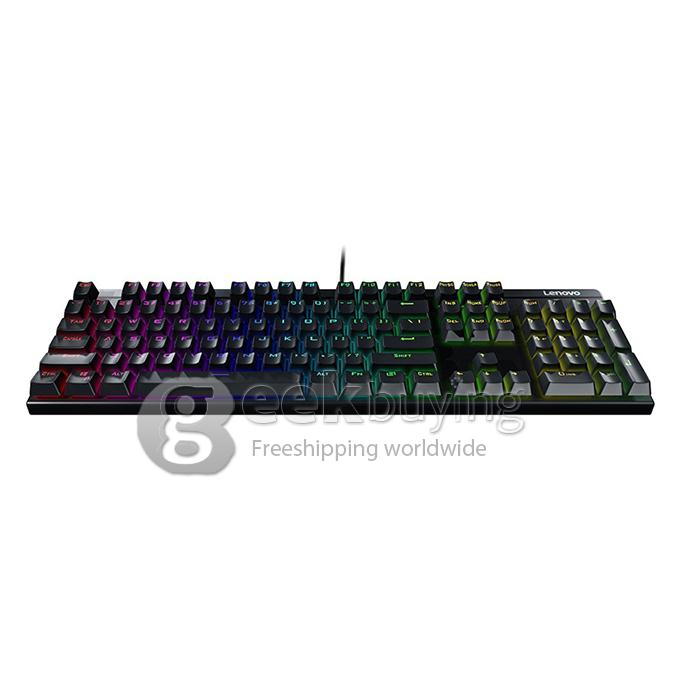 Lenovo MK300 RGB Colorful 104 Keys Mechanical Keyboard - Black