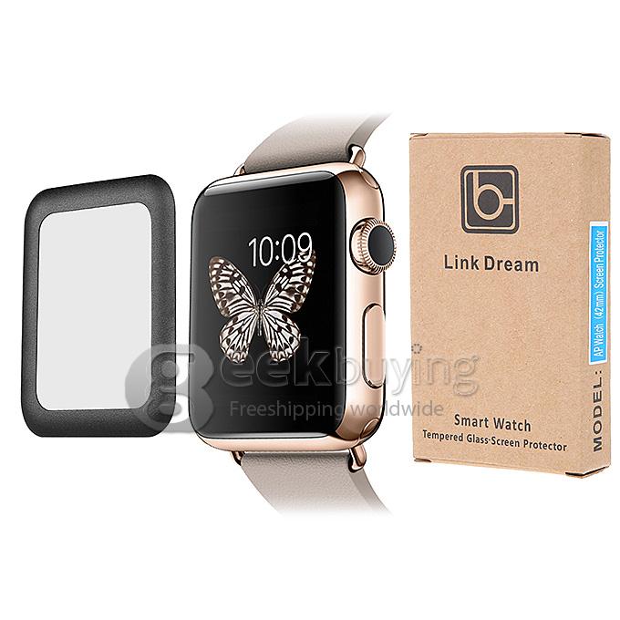 Premium Glass Film 0.2mm Tempered Glass Screen Protector for Smart Watch Apple Watch 42mm - Black