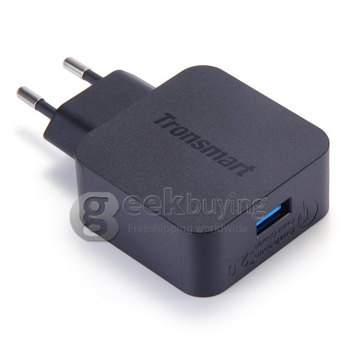 Tronsmart Quick Charge 2.0 18W AC Home Wall Travel USB Charger Fast Charger for Galaxy S6/S6 Edge, Note 4/Edge, Google Nexus 6, HTC M9, Xperia Z3/Z2 , Sharp Aquos Pad/Zeta,Xiaomi - EU Plug