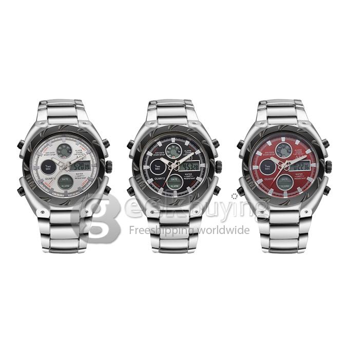 YR WH424 ASJ Multi-function Electronic Men Quartz Sports Watch With LCD Date And Time Display - Black