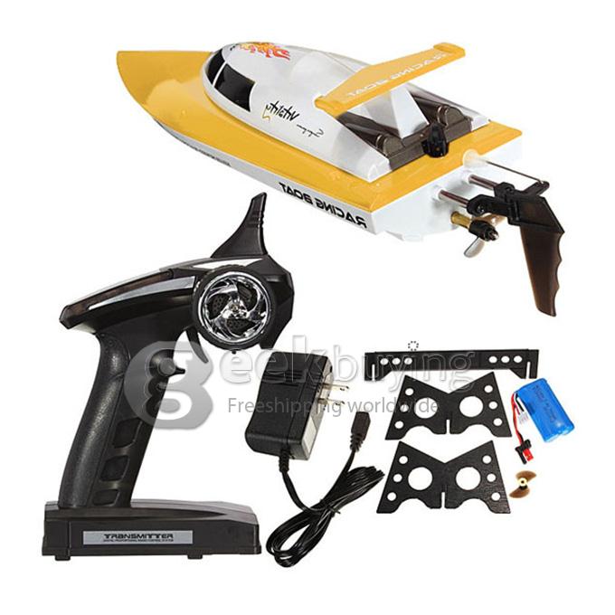 FT007 RC Yacht 4CH 2.4G 20KM/H OMNI Direction High Speed Racing Boat - Yellow