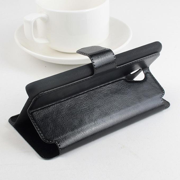 Protective Hard Cover Flip Stand Leather Case for MEIZU M2 NOTE (MEILAN NOTE 2) - Black