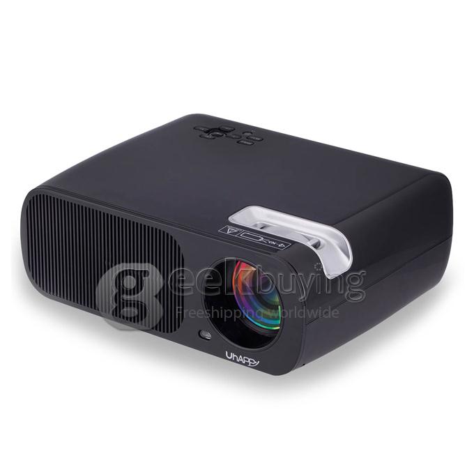 UHAPPY U20 Mini LED Multimedia Projector Portable Projector 60Lux 1080P AV/VGA/USB/SD/HDMI Input For iPhone/iPad - White