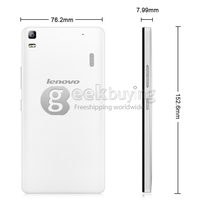 [HK Stock]Lenovo Lemo K3 NOTE 5.5inch FHD 4G Smartphone Android 5.0 2GB 16GB 64bit MTK6752 Octa Core 1.7GHz IPS - White