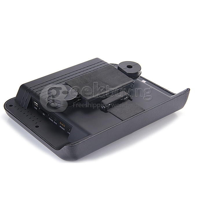 XD9901 9 Inch Digital HD LCD Bracket Car Headrest Monitor CD Games FM DVD Remote Controller Game Pad Function - Black
