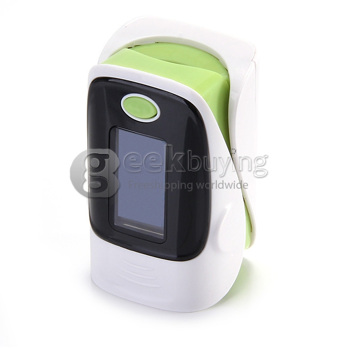 2 In 1 Finggertip Pulse Oximeter Blood Oxygen Device Pluse Rate Oxygen Saturation of Blood LED Display - Green