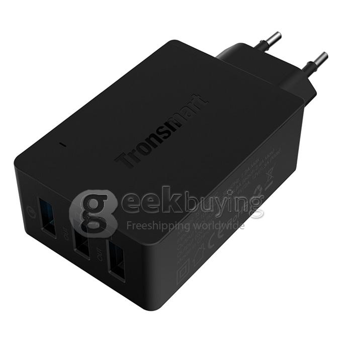[Spain Stock] Qualcomm Certified Tronsmart Premium Design Quick Charge 2.0 42W 3 Ports Wall Charger for Samsung/Sony/HTC